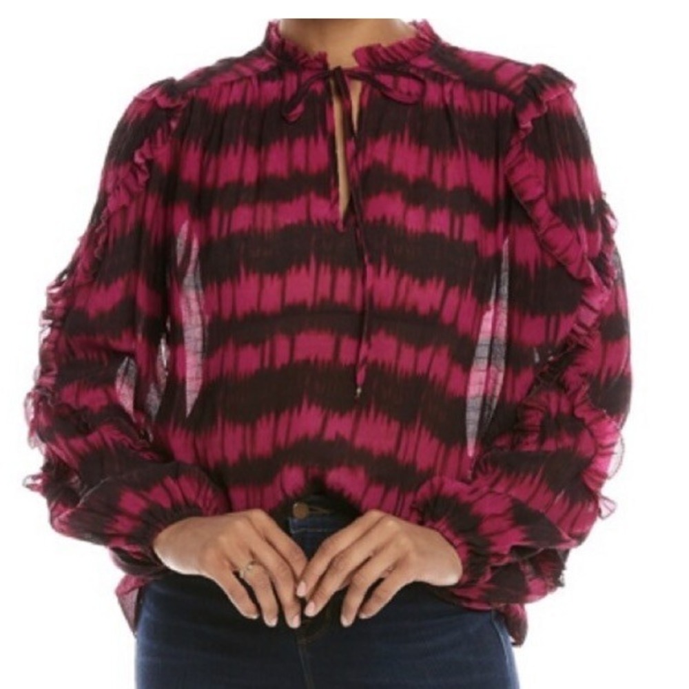 MARIE OLIVER Haley Top Size S‎ Silk Relaxed Fit Girlie Blouse